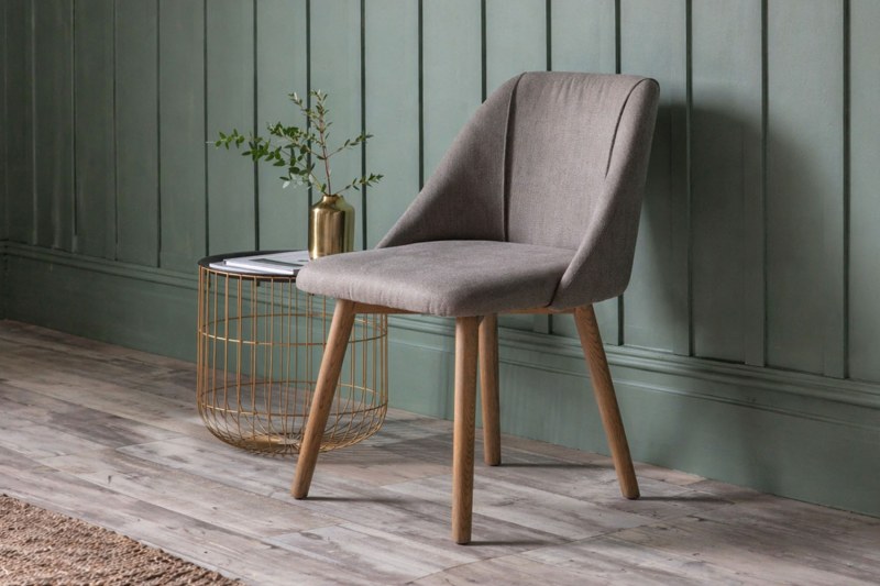 Gallery Direct Set of 2 Elliot Fabric Dining Chairs in Slate Grey Linen Gallery Direct Set of 2 Elliot Fabric Dining Chairs in Slate Grey Linen