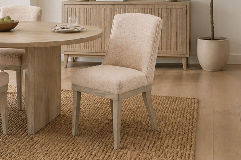 Gallery Direct Set of 2 Kelvedon Dining Chairs in Natural Boucle Gallery Direct Set of 2 Kelvedon Dining Chairs in Natural Boucle