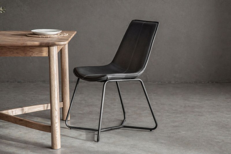 Gallery Direct Set of 2 Hawking Dining Chairs in Charcoal PU Leather Gallery Direct Set of 2 Hawking Dining Chairs in Charcoal PU Leather