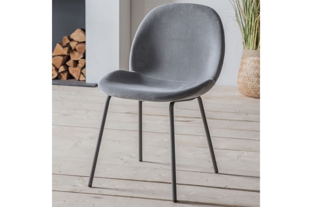 Gallery Direct Set of 2 Flanagan Dining Chairs in Light Grey Velvet Gallery Direct Set of 2 Flanagan Dining Chairs in Light Grey Velvet