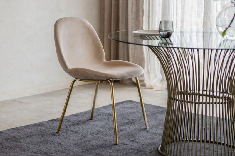 Gallery Direct Set of 2 Flanagan Dining Chairs in Oatmeal Velvet Gallery Direct Set of 2 Flanagan Dining Chairs in Oatmeal Velvet