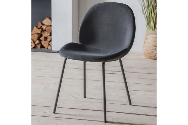 Gallery Direct Set of 2 Flanagan Dining Chairs in Grey Velvet Gallery Direct Set of 2 Flanagan Dining Chairs in Grey Velvet