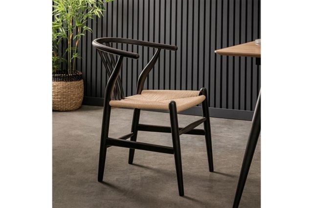 Gallery Direct Set of Whitney Black Elm Wishbone Back Dining