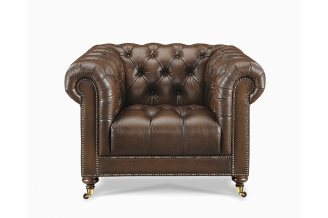 Buckingham Leather Chesterfield Club Chair in Vintage Cognac