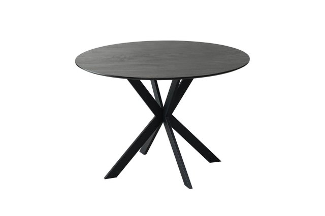 Sadie Industrial 110cm Round Dining Table in Smoke Finish Sadie Industrial 110cm Round Dining Table in Smoke Finish