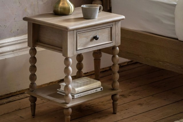 Gallery Direct Artisan Limewash Oak Bedside Table Gallery Direct Artisan Limewash Oak Bedside Table