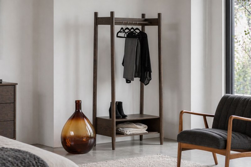 Gallery Direct Hatfield Smoked Oak Open Wardrobe Gallery Direct Hatfield Smoked Oak Open Wardrobe