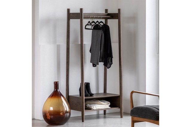 Gallery Direct Hatfield Smoked Oak Open Wardrobe Gallery Direct Hatfield Smoked Oak Open Wardrobe