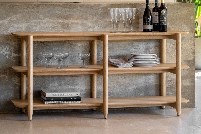 Gallery Direct Hatfield Natural Oak Wide Open Display Unit Gallery Direct Hatfield Natural Oak Wide Open Display Unit