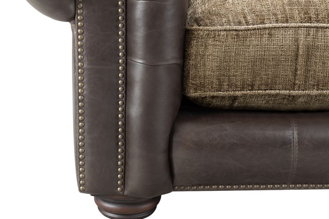 Atlantis Fabric Leather Mix Pillow Back Seater Sofa