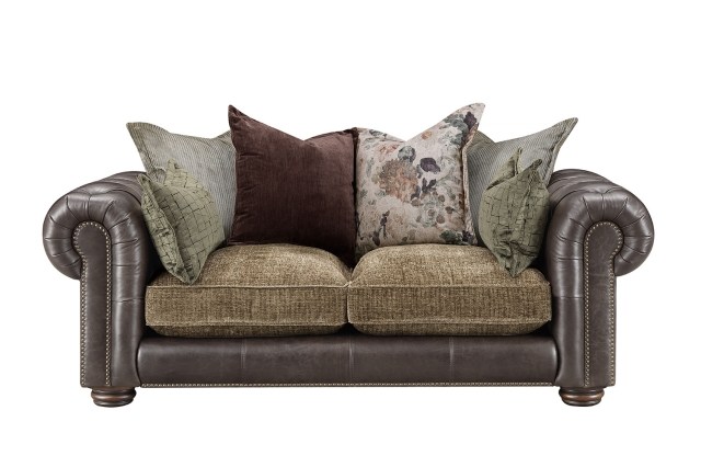 Atlantis Fabric & Leather Mix Pillow Back 2 Seater Sofa Atlantis Fabric & Leather Mix Pillow Back 2 Seater Sofa