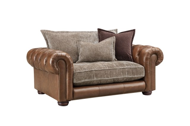 Seater Sofa Leather Sofa With Cloth Cushions Lomund Four Seat Sofa