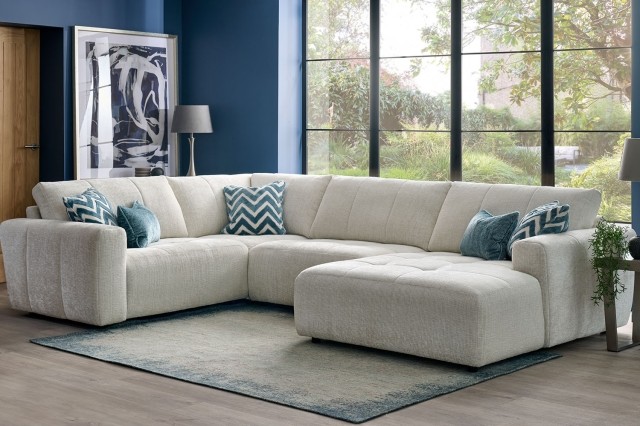 Opulent Fabric Large Modular 5 Seater Corner Sofa with Chaise End Opulent Fabric Large Modular 5 Seater Corner Sofa with Chaise End