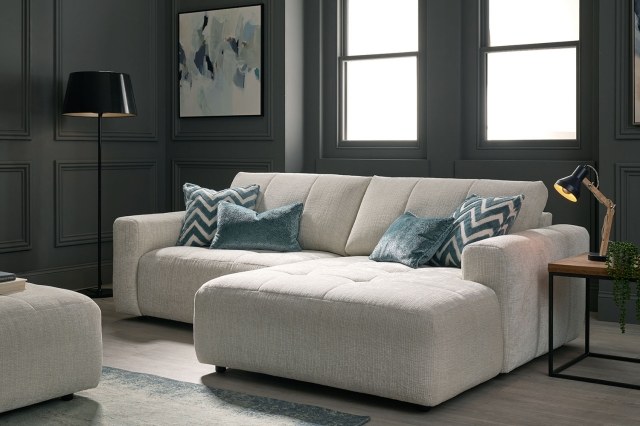 Opulent Fabric Modular Sofa with Chaise End Opulent Fabric Modular Sofa with Chaise End