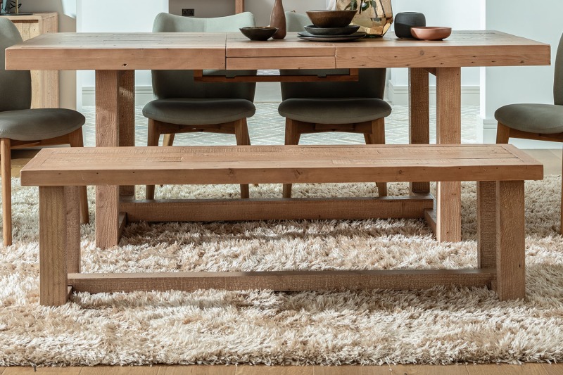 Oakley Reclaimed Wood 160cm Dining Bench in Rustic Buff Finish Oakley Reclaimed Wood 160cm Dining Bench in Rustic Buff Finish