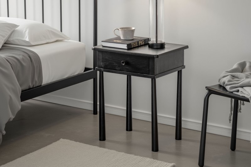 Gallery Direct Wycombe Black Oak 1 Drawer Bedside Table Gallery Direct Wycombe Black Oak 1 Drawer Bedside Table