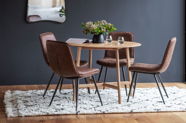 Gallery Direct Madrid Round Dining Table in Oak Gallery Direct Madrid Round Dining Table in Oak