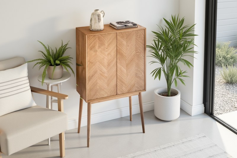 Gallery Direct Milano Oak 2 Door Cocktail Cabinet Gallery Direct Milano Oak 2 Door Cocktail Cabinet