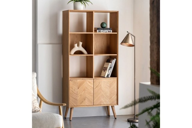 Gallery Direct Milano Oak 2 Door Open Display Gallery Direct Milano Oak 2 Door Open Display