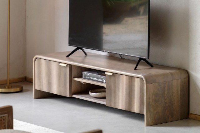 Gallery Direct Colonna Mango Wood Media TV Unit Gallery Direct Colonna Mango Wood Media TV Unit