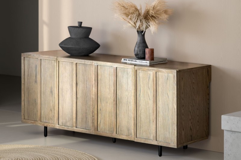 Gallery Direct Panelled Smoked Oak Large Sideboard Gallery Direct Panelled Smoked Oak Large Sideboard