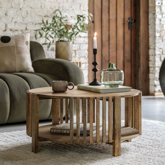 Gallery Direct Voss Mango Wood Slatted Coffee Table | Furniture World