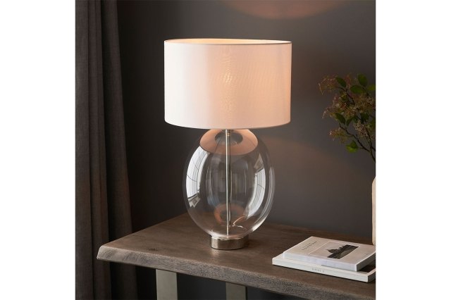 Gallery Direct Kelda Oval Table Lamp Bright Nickel Gallery Direct Kelda Oval Table Lamp Bright Nickel