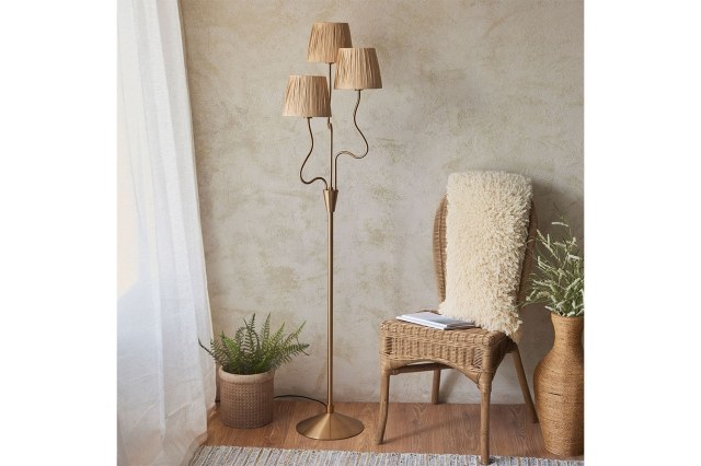 Gallery Direct Wriggle 3 Floor Lamp Brushed Aged Brass Gallery Direct Wriggle 3 Floor Lamp Brushed Aged Brass