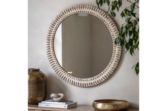 Gallery Direct Pimlico Round Mirror White Wash 900mm Gallery Direct Pimlico Round Mirror White Wash 900mm