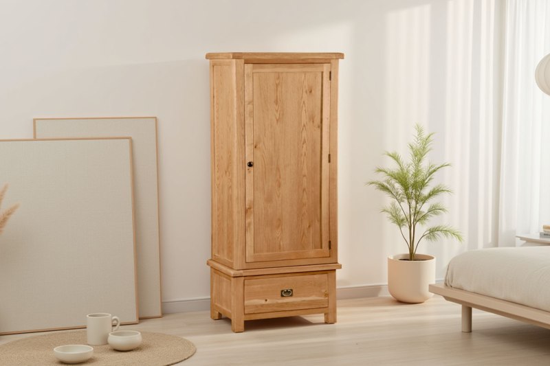 Salisbury Waxed Premium Oak Single Wardrobe Salisbury Waxed Premium Oak Single Wardrobe