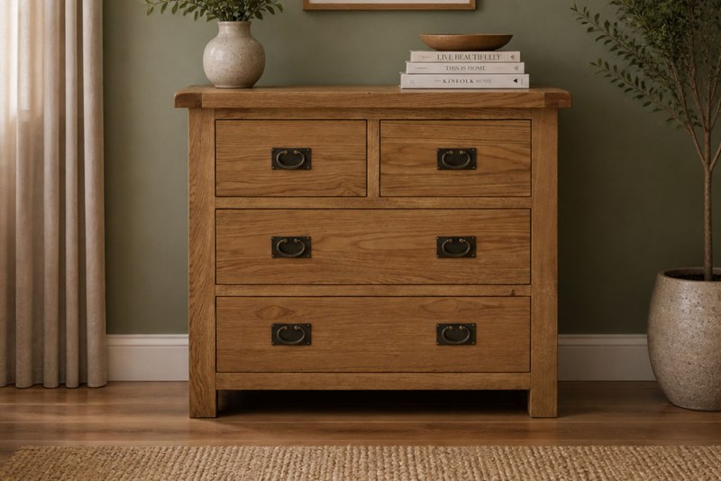 Salisbury Waxed Premium Oak 2 Over 2 Chest Of Drawers Salisbury Waxed Premium Oak 2 Over 2 Chest Of Drawers