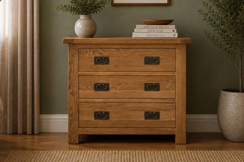 Salisbury Waxed Premium Oak 3 Drawer Chest Of Drawers Salisbury Waxed Premium Oak 3 Drawer Chest Of Drawers