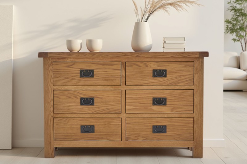 Salisbury Waxed Premium Oak 6 Drawer Chest Of Drawers Salisbury Waxed Premium Oak 6 Drawer Chest Of Drawers
