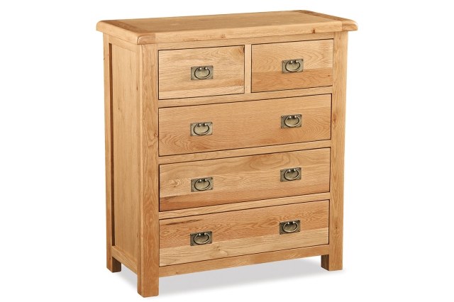 Salisbury Waxed Premium Oak 2 Over 3 Chest Of Drawers Salisbury Waxed Premium Oak 2 Over 3 Chest Of Drawers