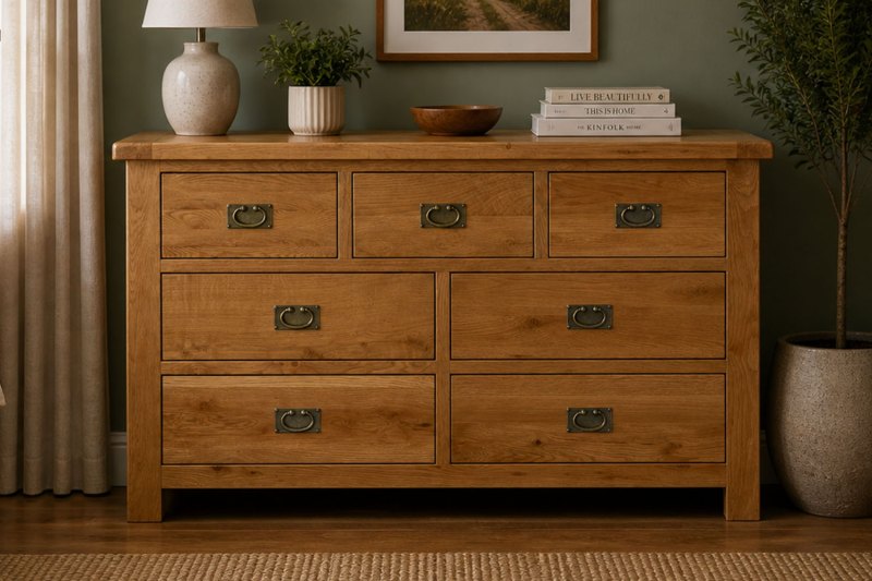 Salisbury Waxed Premium Oak 3 Over 4 Chest Of Drawers Salisbury Waxed Premium Oak 3 Over 4 Chest Of Drawers