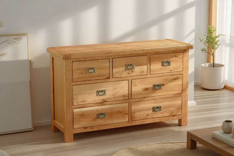 Salisbury Waxed Premium Oak 3 Over 4 Chest Of Drawers Salisbury Waxed Premium Oak 3 Over 4 Chest Of Drawers