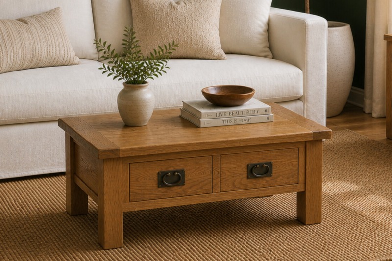 Salisbury Waxed Premium Oak Coffee Table With Drawer Salisbury Waxed Premium Oak Coffee Table With Drawer