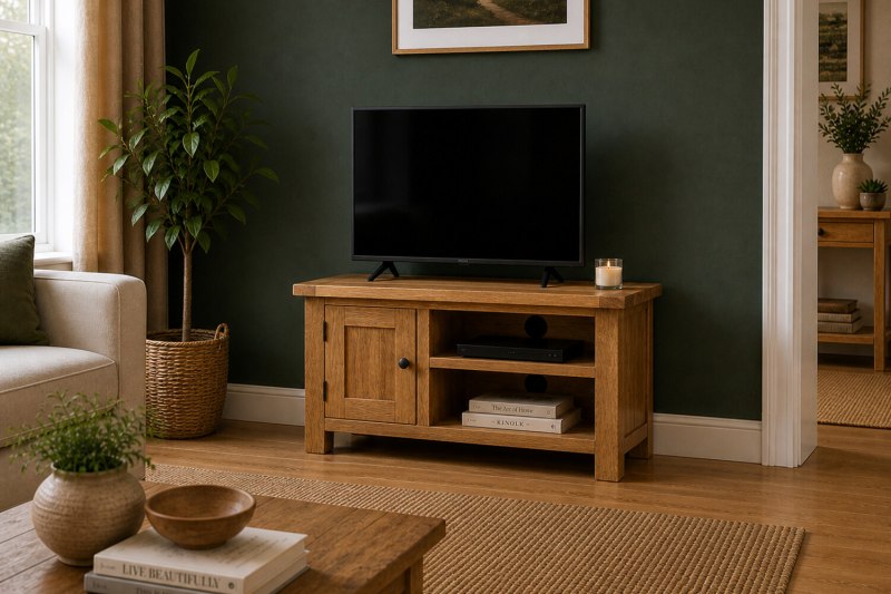 Salisbury Waxed Premium Oak Small Media Stand Salisbury Waxed Premium Oak Small Media Stand