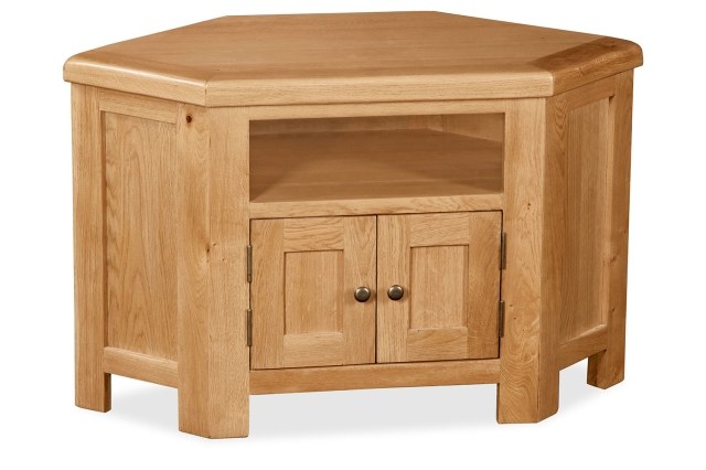 Salisbury Waxed Premium Oak Corner Tv Unit Salisbury Waxed Premium Oak Corner Tv Unit