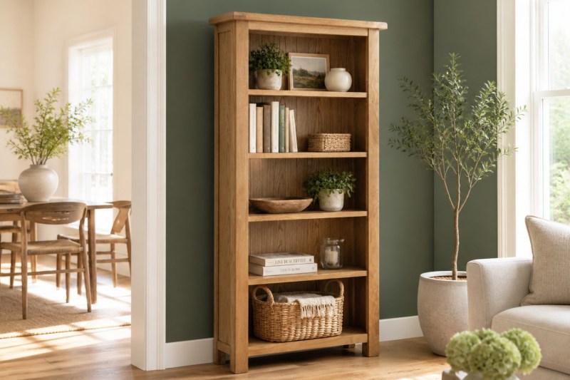 Salisbury Waxed Premium Oak Large Bookcase - Self Assembly Salisbury Waxed Premium Oak Large Bookcase - Self Assembly