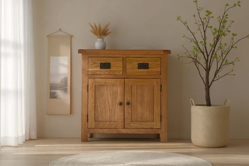 Salisbury Waxed Premium Oak Mini Sideboard Salisbury Waxed Premium Oak Mini Sideboard