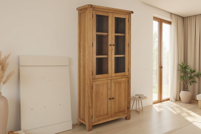 Salisbury Waxed Premium Oak Display Cabinet Salisbury Waxed Premium Oak Display Cabinet