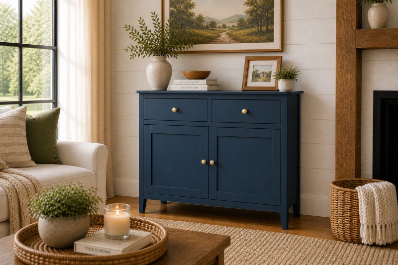 Harrogate Painted Blue 2 Door Sideboard Harrogate Painted Blue 2 Door Sideboard