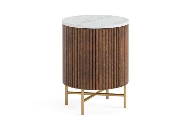 Harvard Reeded Mango Wood Storage Cupboard with Marble Top Harvard Reeded Mango Wood Storage Cupboard with Marble Top