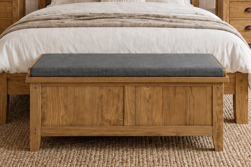 Burford Country Oak Storage Bench Blanket Box Burford Country Oak Storage Bench Blanket Box