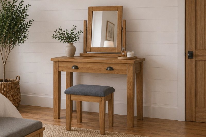 Burford Country Oak Dressing Table Set Burford Country Oak Dressing Table Set