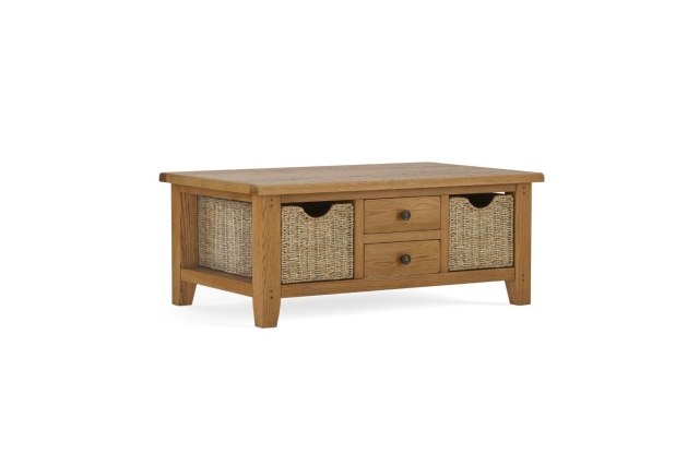 Burford Country Oak Large Coffee Table with Basket Burford Country Oak Large Coffee Table with Basket