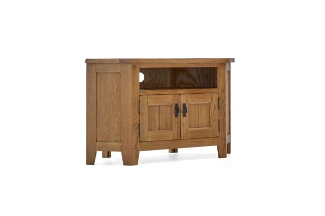 Burford Country Oak Corner TV Unit with Door Burford Country Oak Corner TV Unit with Door