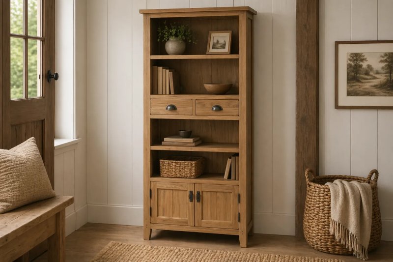 Burford Country Oak Display Bookcase Burford Country Oak Display Bookcase