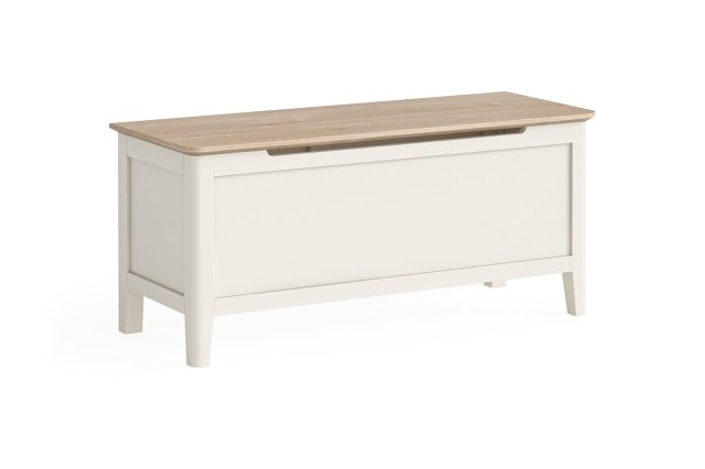 Marlow Oak Painted Coconut White Storage Blanket Box Marlow Oak Painted Coconut White Storage Blanket Box
